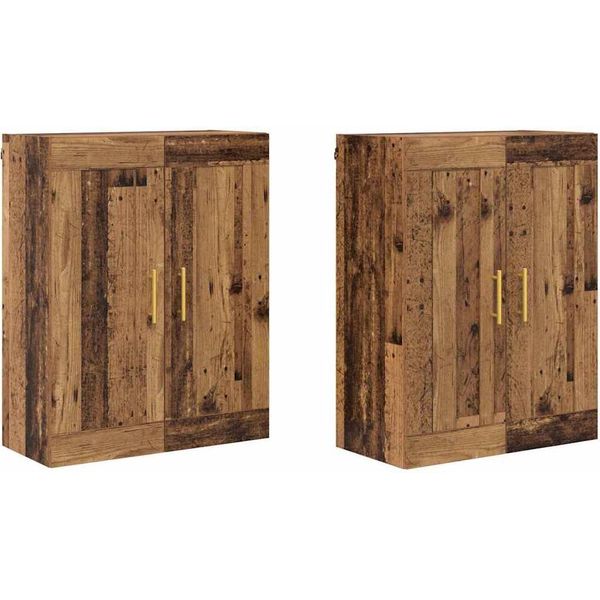 Syfax™ Mobile A Muro 2 Pcs Legno Vecchio 69,5 X 34 X 90 Cm-image