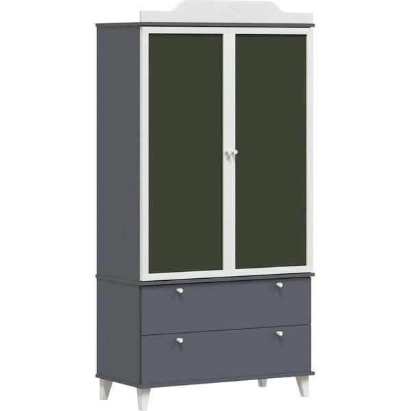 Syfax™ Armadio Con Lavagna Roros Grigio E Bianco 90 X 45 X 180 Cm-image