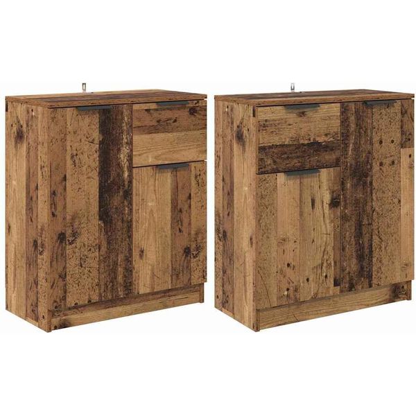 Syfax™ Sideboards Con Cassetto 2 Pcs Legno Vecchio 60 X 30 X 70 Cm-image