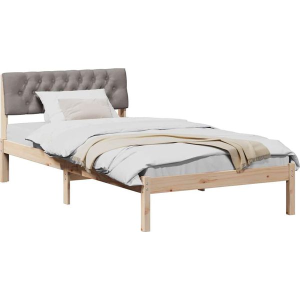 Syfax™ Struttura Del Letto Con Testiera Marrone E Taupe 100 X 200 Cm-image