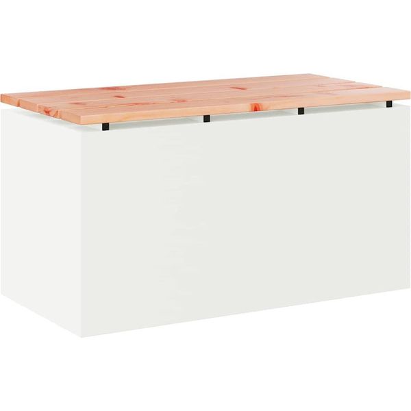 Syfax™ Panchina Da Giardino Bianco 80 X 40 X 43 Cm Acciaio-image