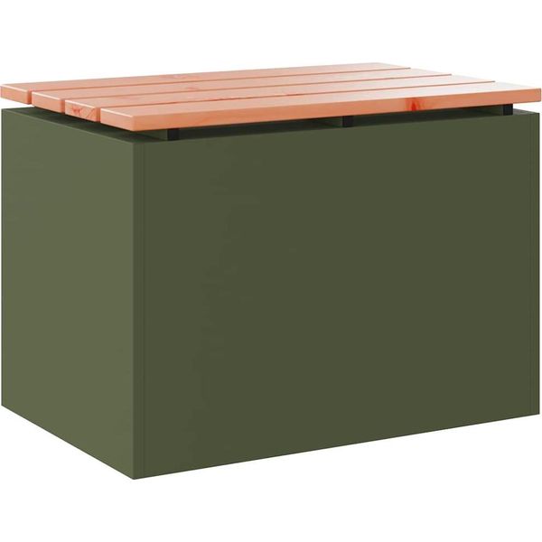 Syfax™ Panchina Da Giardino Oliver Verde 60 X 40 X 43 Cm Acciaio-image