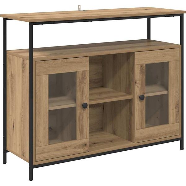 Syfax™ Credenza Rovere Artigianale 100 X 35 X 80 Cm Legno Multistrato-image