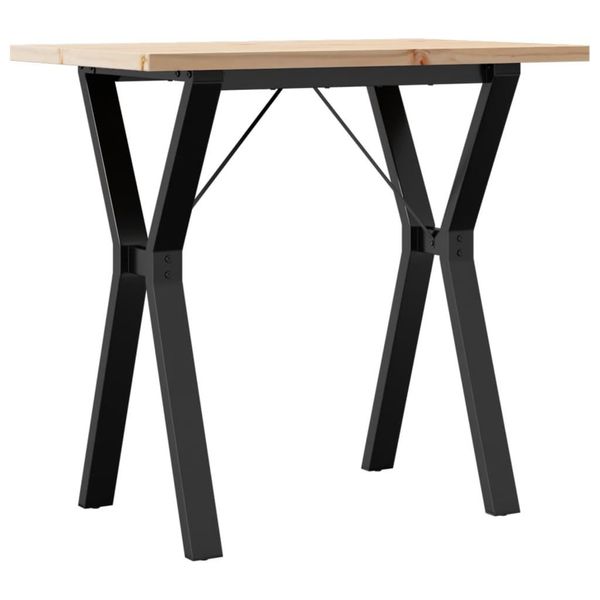 Syfax™ Tavolo Da Pranzo Telaio A Y 80X50X75,5 Cm Legno Pino E Acciaio-image