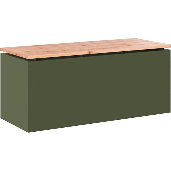 Syfax™ Panchina Da Giardino Oliver Verde 100 X 40 X 43 Cm Acciaio-image