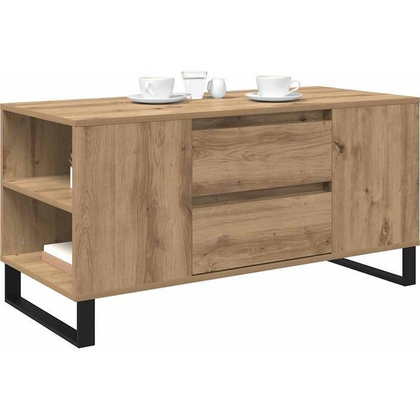 Syfax™ Tavolino Da Salotto Rovere Artigianale 102 X 44,5 X 50 Cm-image