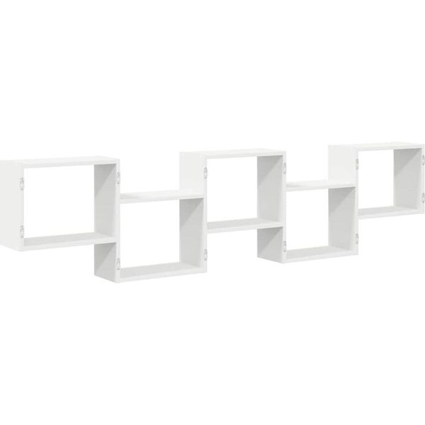 Syfax™ Mensola A Cubo Da Parete 5 Scomparti Legno Multistrato Bianco-image