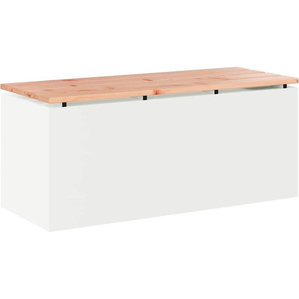 Syfax™ Panchina Da Giardino Bianco 100 X 40 X 43 Cm Acciaio-image