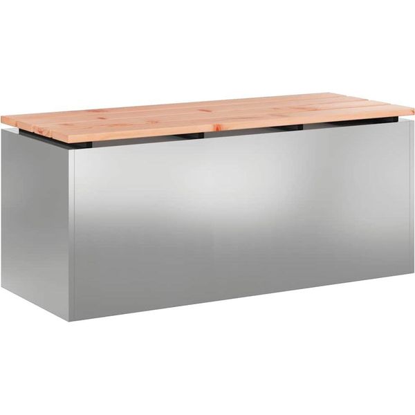 Syfax™ Panchina Da Giardino Argento 100 X 40 X 43 Cm Acciaio Zincato-image