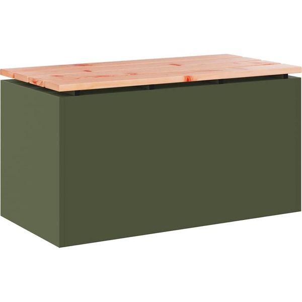 Syfax™ Panchina Da Giardino Oliver Verde 80 X 40 X 43 Cm Acciaio-image