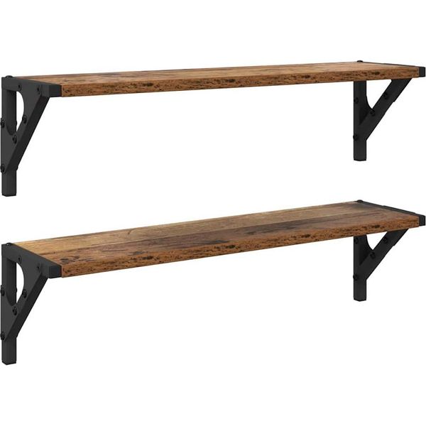 Syfax™ Scaffali Da Parete 2 Pcs Legno Vecchio 60 X 15 X 15,5 Cm-image