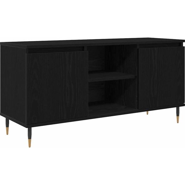 Syfax™ Mobile Tv Rovere Nero 104 X 35 X 50 Cm Legno Multistrato-image