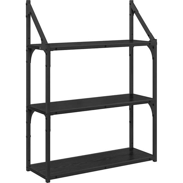 Syfax™ Scaffale Da Parete Rovere Nero 60 X 21 X 78,5 Cm-image