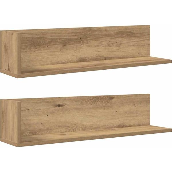 Syfax™ Mensole Da Parete 2 Pz Artigianale 75X16,5X16,5Cm In Truciolato-image