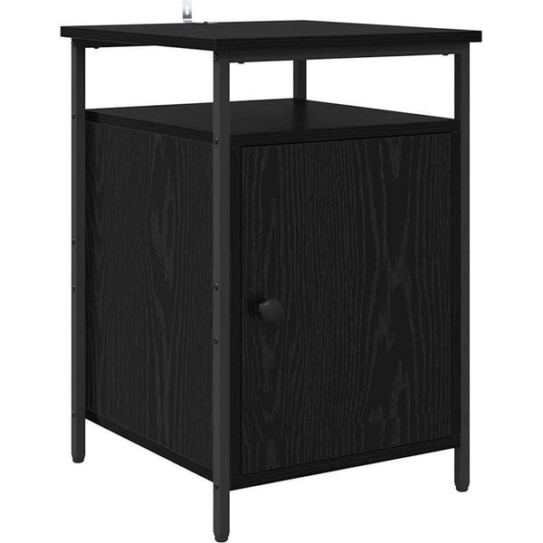 Syfax™ Armadio Da Notte Rovere Nero 40 X 42 X 60Cm Legno Multistrato-image