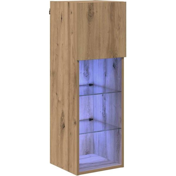 Syfax™ Mobile Tv Da Parete Rovere Artigianale 30,5 X 30 X 90 Cm-image