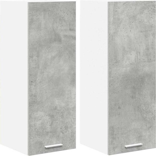 Syfax™ Armadio Pensile 2 Pcs Grigio Cemento E Bianco 30 X 31 X 80 Cm-image