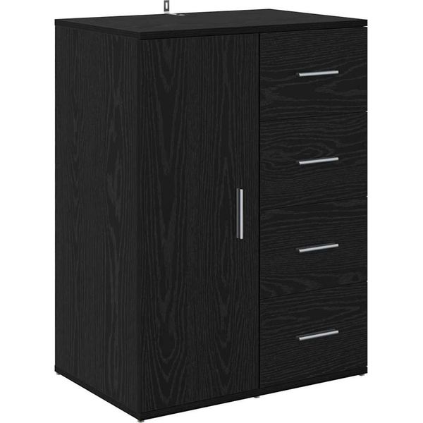 Syfax™ Credenza Rovere Nero 59 X 39 X 80 Cm Legno Multistrato-image