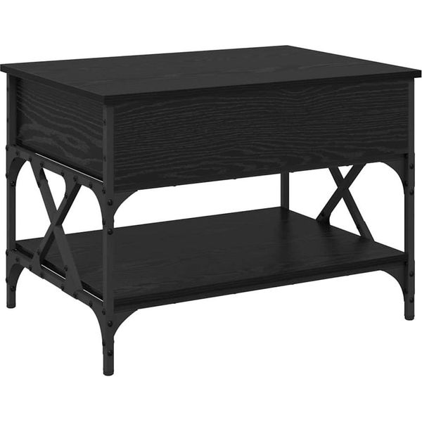 Syfax™ Tavolino Da Salotto Rovere Nero 70X50X50Cm Legno Multistrato-image