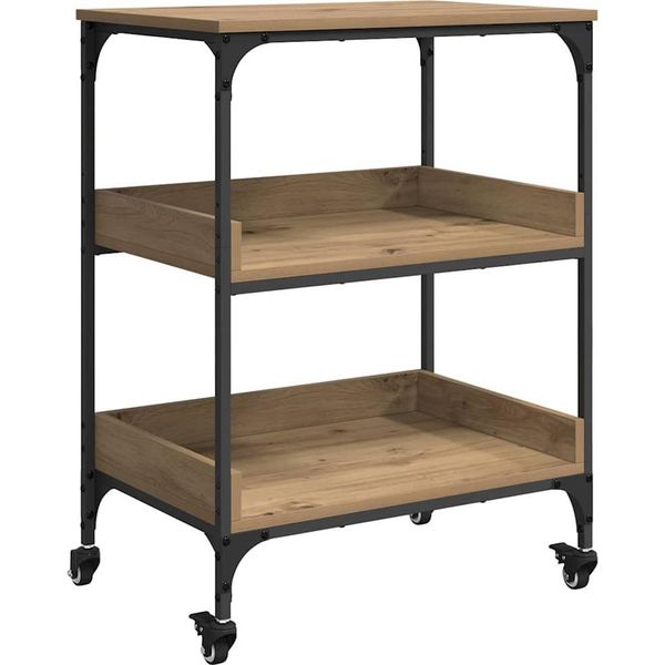 Syfax™ Carrello Da Cucina Rovere Artigianale 60 X 41 X 80.5 Cm-image
