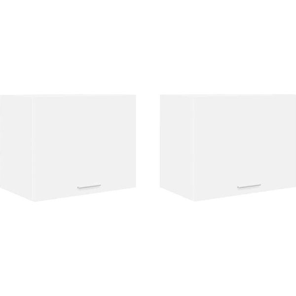 Syfax™ Armadio Pensile 2 Pcs Bianco 50 X 31 X 40 Cm Legno Multistrato-image