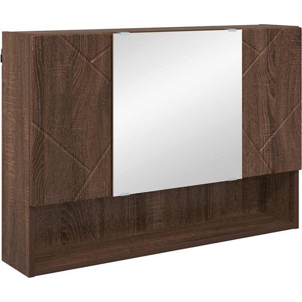 Syfax™ Mobiletto Per Specchio Con Porta Rovere Marrone 80 X 17 X 55 Cm-image