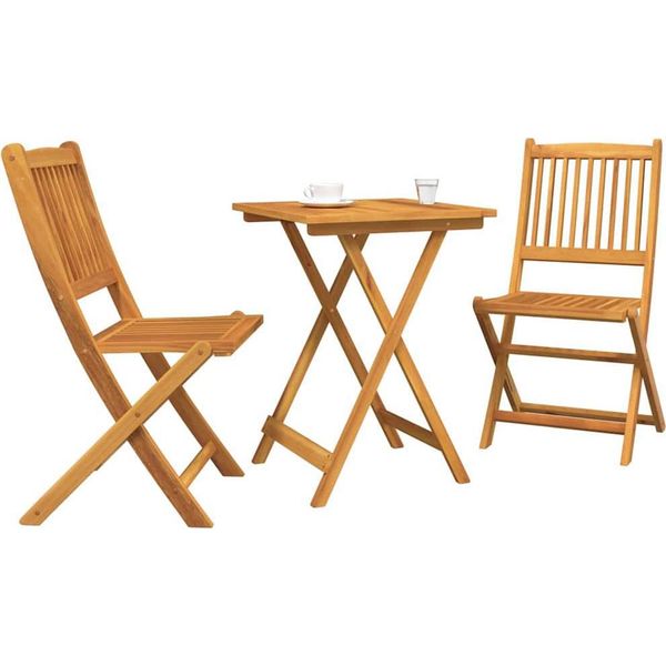 Syfax™ Set Bistro Da Giardino 3 Pcs Marrone Legno Di Acacia Massello-image