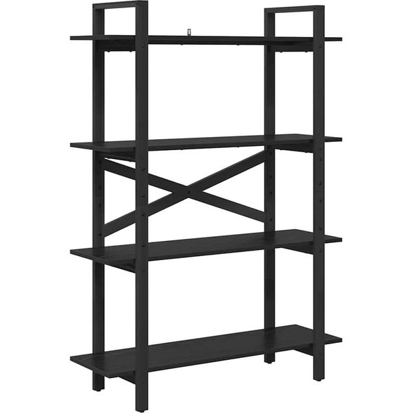 Syfax™ Libreria Rovere Nero 100 X 33,5 X 140 Cm Legno Multistrato-image
