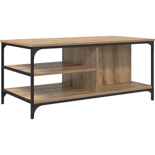 Syfax™ Tavolino Da Salotto Rovere Artigianale 100 X 50 X 45 Cm-image