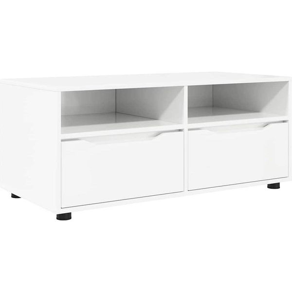 Syfax™ Mobile Tv Bianco Lucido 100 X 48 X 43 Cm Legno Multistrato-image