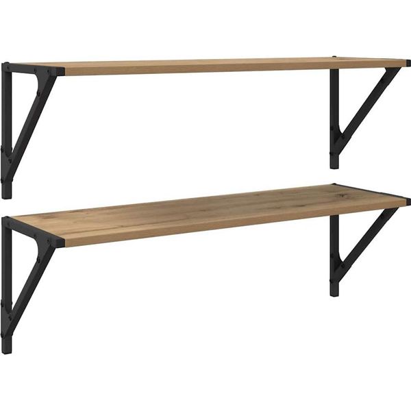 Syfax™ Scaffali Da Parete 2 Pcs Rovere Artigianale 80 X 25 X 25,5 Cm-image