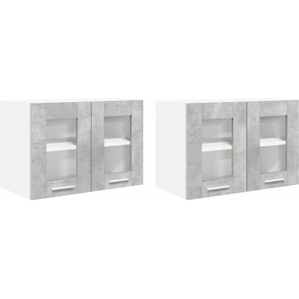 Syfax™ Armadio Pensile Con Porta 2 Pcs Grigio Cemento 60 X 31 X 40 Cm-image