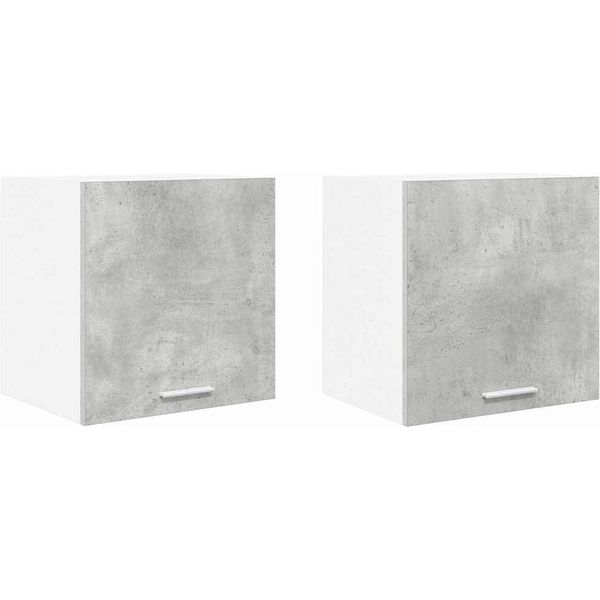 Syfax™ Armadio Pensile 2 Pcs Grigio Cemento E Bianco 40 X 31 X 40 Cm-image