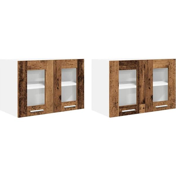 Syfax™ Armadio Pensile Con Porta 2 Pcs Legno Vecchio 60 X 31 X 40 Cm-image