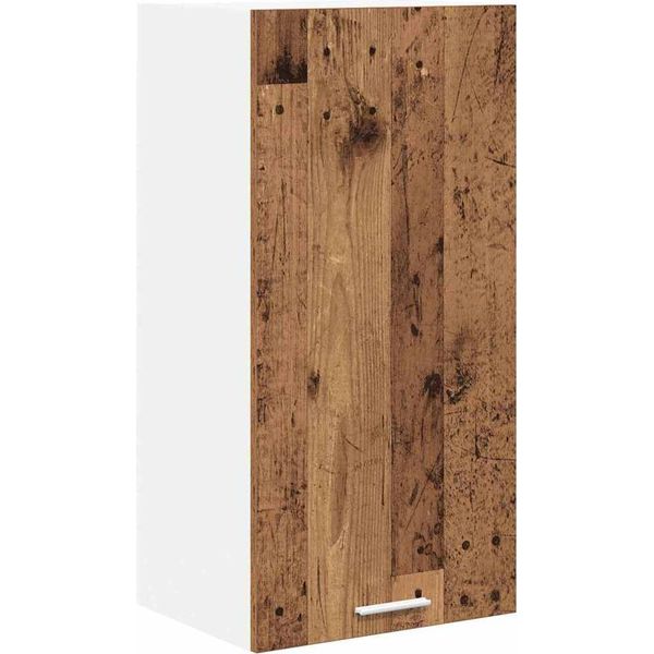 Syfax™ Armadio Pensile Con Porta Legno Antico E Bianco 40 X 31 X 80 Cm-image