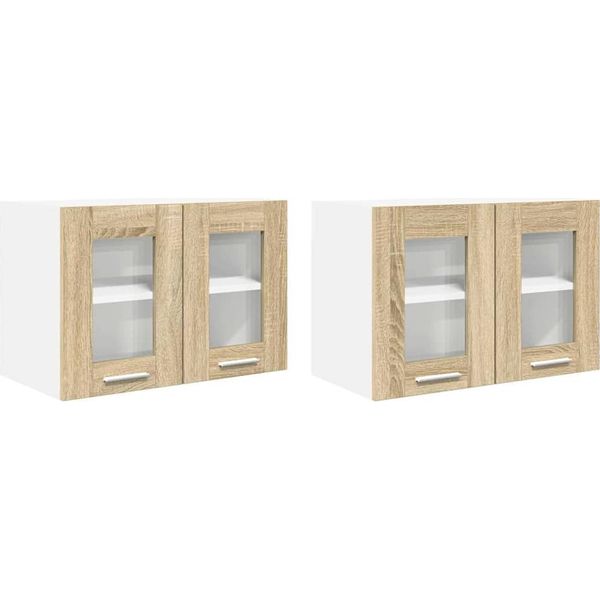 Syfax™ Armadio Pensile Con Porta 2 Pcs Rovere Sonoma 60 X 31 X 40 Cm-image