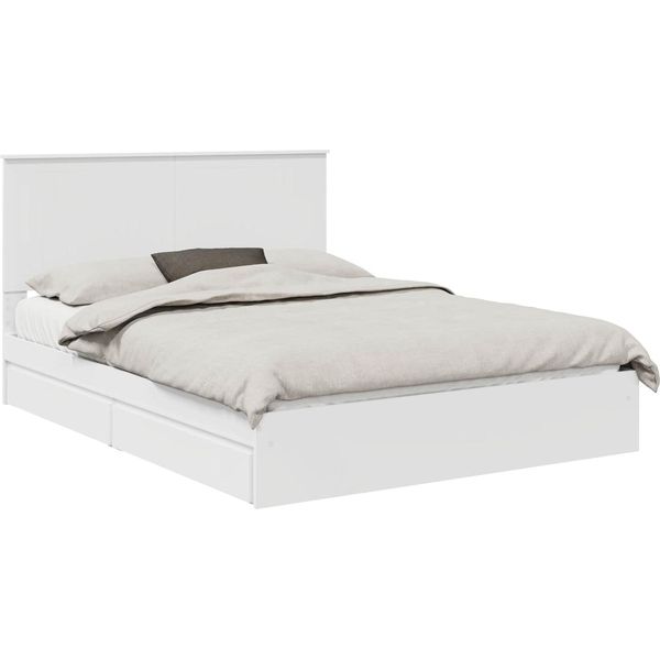 Syfax™ Letto Con Contenitore Bianco 150 X 200 Cm Legno Multistrato-image
