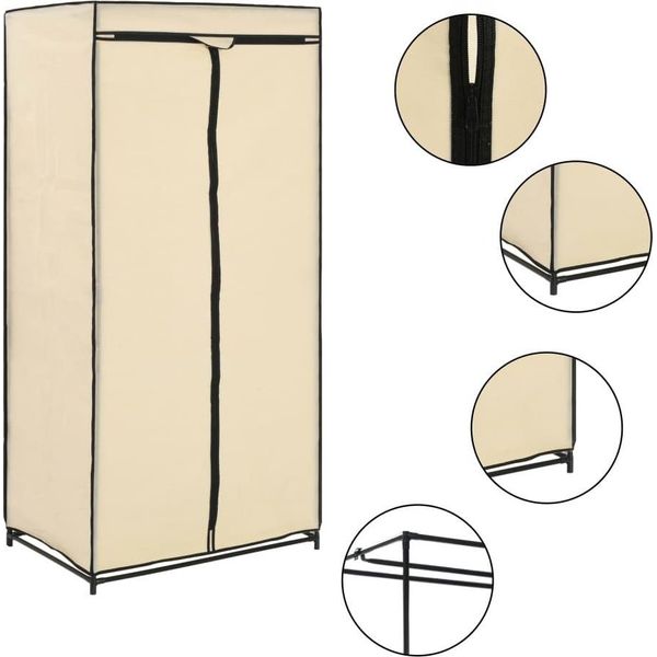Syfax™ Armadio 2 Pz Crema 75X50X160 Cm-image