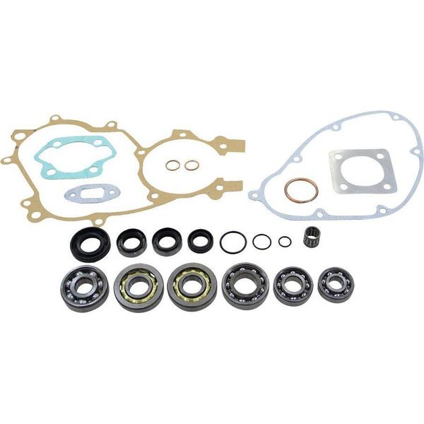 Set Di Guarnizioni + Guarnizioni Albero + Cuscinetti Per Kreidler Florett K54 Rm Rmc Tm 4-GANG Motore-image