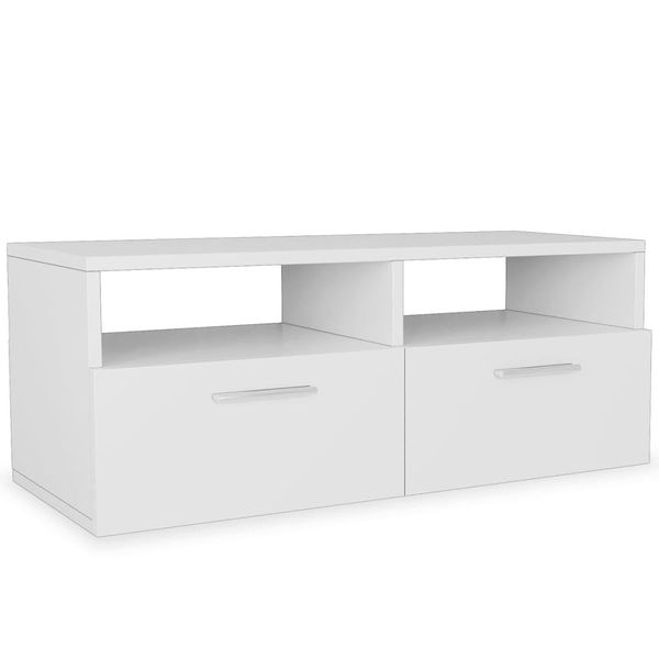 Syfax™ Mobile Porta Tv In Legno Multistrato 95X35X36 Cm Bianco-image