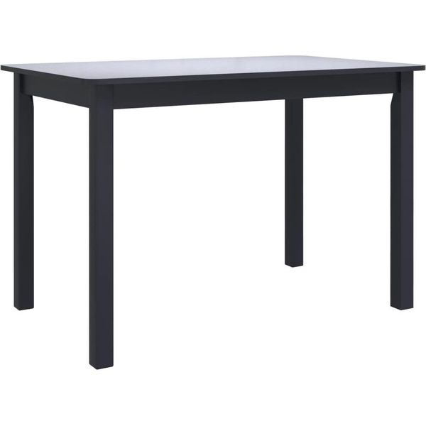 Syfax™ Tavolo Da Pranzo Nero 114X71X75Cm In Legno Massello Di Hevea-image