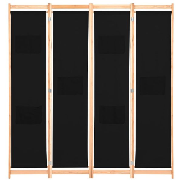 Syfax™ Divisorio A 4 Pannelli Nero 160X170X4 Cm In Tessuto-image