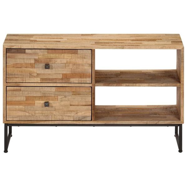 Syfax™ Mobile Porta Tv In Legno Di Teak Di Recupero 90X30X55 Cm-image