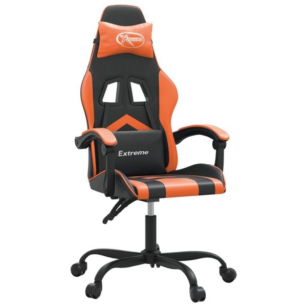 Syfax™ Sedia Da Gaming Girevole Nero E Arancione In Pelle Finta-image