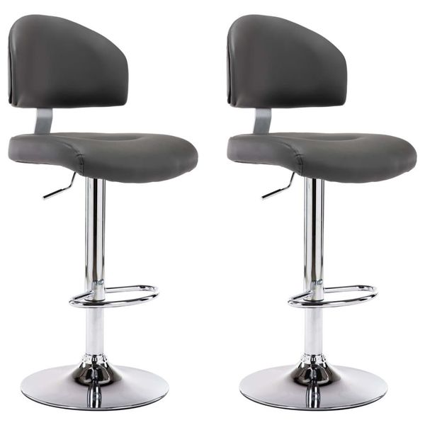 Syfax™ Sgabelli Da Bar 2 Pz Grigi In Pelle Finta-image