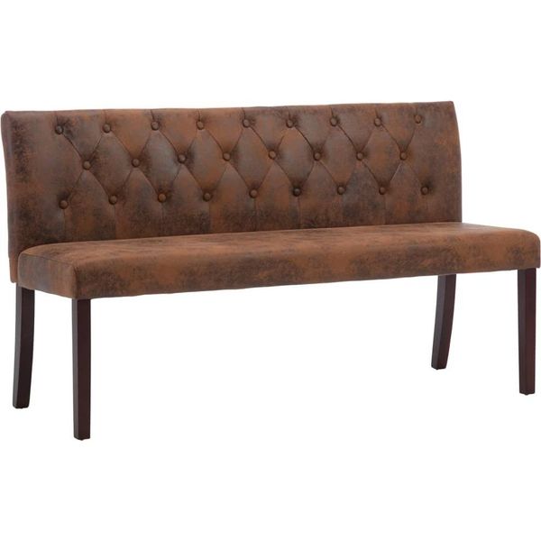Syfax™ Panca 148,5 Cm Marrone In Pelle Finta Scamosciata-image