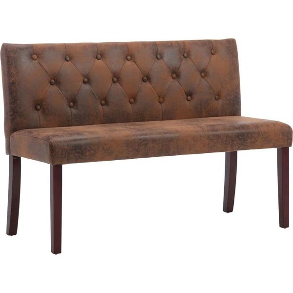 Syfax™ Panca 120 Cm Marrone In Pelle Finta Scamosciata-image