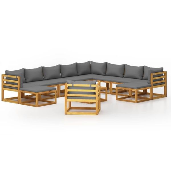 Syfax™ Set Divani Da Giardino 12 Pz Con Cuscini In Massello Di Acacia-image