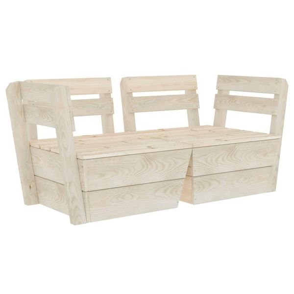 Syfax™ Divano Da Giardino A 2 Posti Su Pallet Legno Abete Impregnato-image