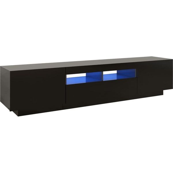 Syfax™ Mobile Porta Tv Con Luci Led Nero 180X35X40 Cm-image